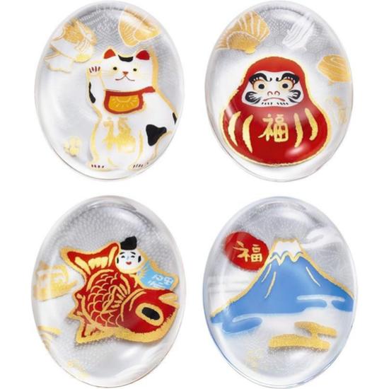 

ADERIA (Adelia) Chopstick Rest Set: Medeta Mono (Auspicious Items)4-Design Set | Chopstick Rest] | Made in Japan