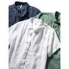 Chinese Style Pure Linen Short-Sleeved Shirt for Men, Summer Thin Loose Jacket, Export White Casual Shirt