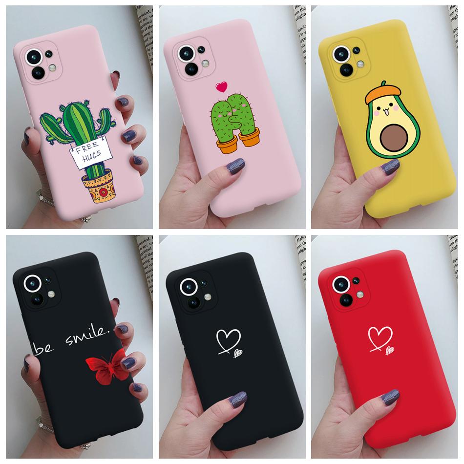 For Xiaomi Mi 11 Lite 5G NE 11i 11T Pro Case Cute Cat Love Heart Bumper Cover For Xiaomi Mi 11 11i Mi11 Lite 11t Pro 5G NE Case