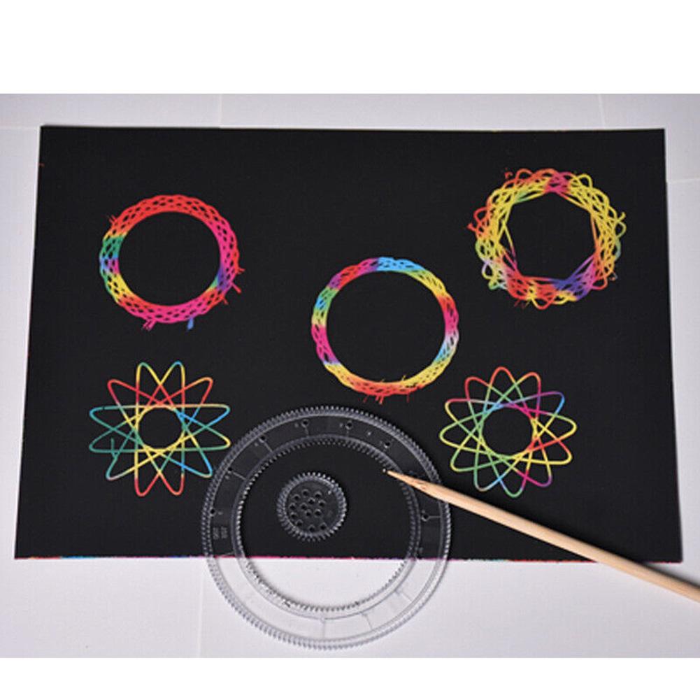 None Drawing Template Spirograph Wheels None Drawing Template Educational Gear Rack Plastic Rings Spiral Pattern