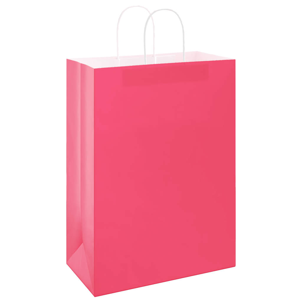 Paper Shopping Bags 250 pcs with Handles Pink 32 x 17 x 44 cm