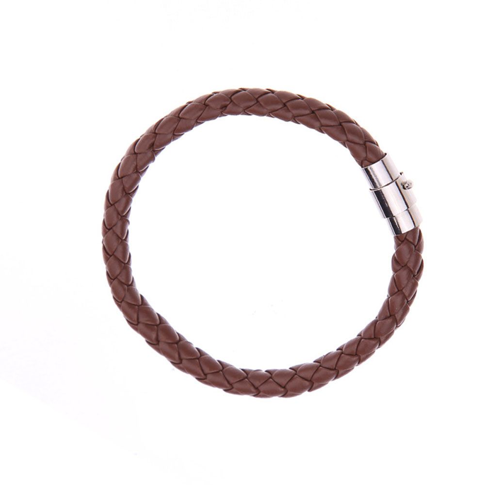 Trendy 1 Piece Women Men PU Leather Braided Fashion Accessories Magnetic Clasp Jewelry Bracelet