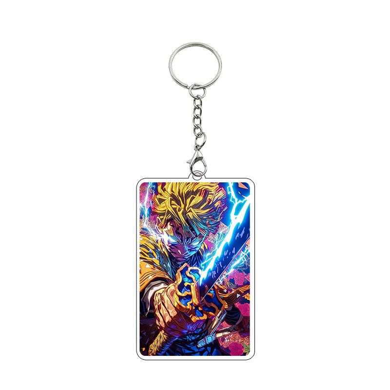 Fashion Anime Acrylic Keychain Accessories Tomioka Giyuu Kanroji Mitsuri Nezuko Cartoon Car Charm Pendant Gifts Toys Wholesale