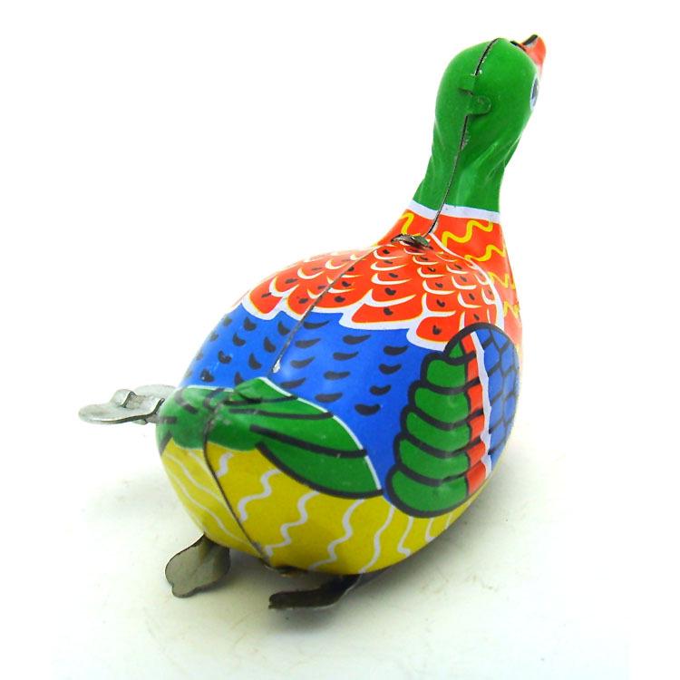Nostalgic 80s Tin Wind-Up Swimming Duck Toy - Classic Gift