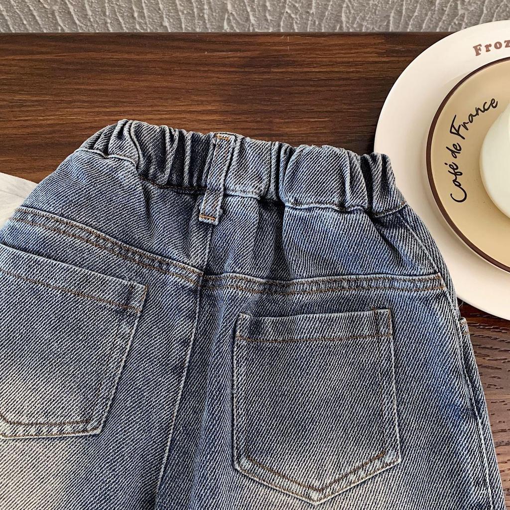 2025 Autumn Fashionable Boys' and Girls' Long Jeans - Trendy Casual Kids' Pants