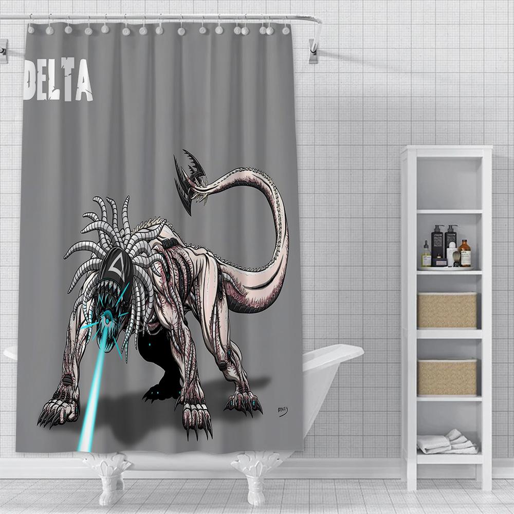 Japan Comics Kaiju No.8 Shower Curtain Waterproof Polyester Fabric Paint Bath Curtains Home Bathroom Decor Curtain Hook
