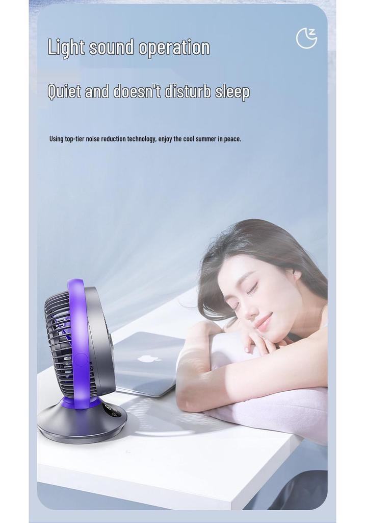 Rechargeable Silent Mini Desktop Fan 2026 - Portable, Rotatable, Long Battery Life for Office Use