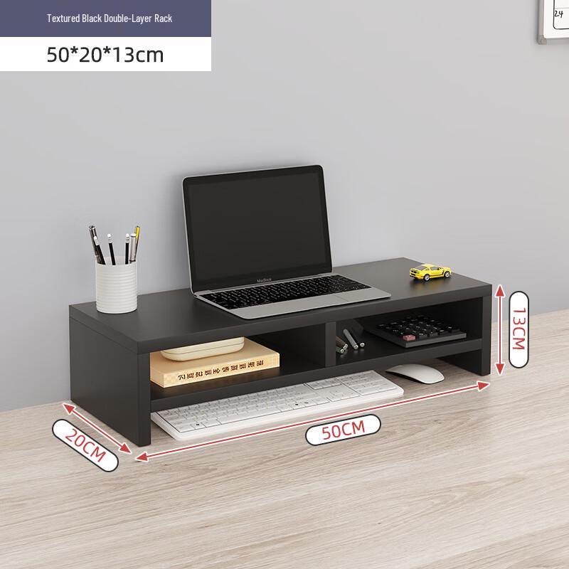 Double-Layer Laptop Monitor Riser with Desktop Storage