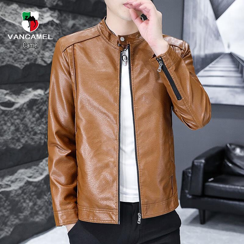 

VANCAMEL Мужская куртка из искусственной кожи со стойкой 3XL