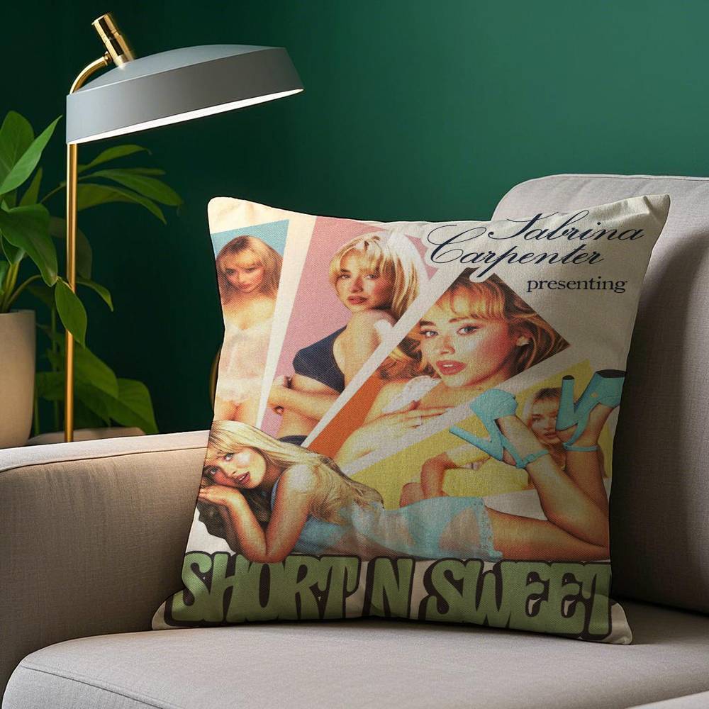 Singer S-Sabrina C-Carpenter Pillow Case Plush Fabric Soft Pillowcase Double Sided Print Sofa Cushion Cover Throw