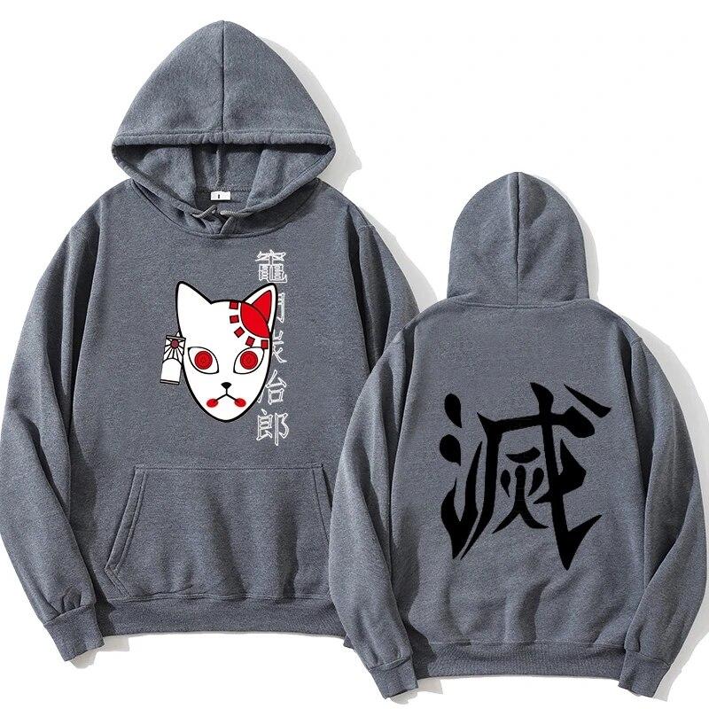 Anime Demon Slayer sweter Streetwear unisex Tanjiro Kamado kostium bluzy Harajuku Demon Slayer Kimetsu No Yaiba Sudadera