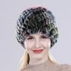 Russian Lady 100% Natural Real Rex Rabbit Fur Hats Women Kintted Outdoor Rex Rabbit Fur Hat New Warm Real Fur Caps