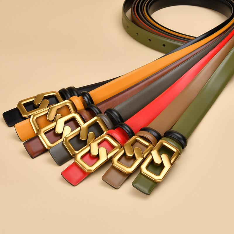 Women'S Leather Belt Wide Jeans With Decorative Waist Seal Dress Women'S Belt Belt Goods