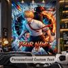 Personalized Wall Tapestry,Chainsaw Man Custom Printed Name, Fabric Wall Art For Indoor Room Backdrop
