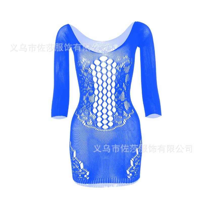 Sexy suspender mesh tight body hollow hip skirt large size