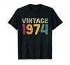 Classic Vintage Born in 1974 Retro 70s Style Birthday Year Tshirt Men Women Unisex T Shirt Streetwear Comfort Summer Cotton Tee