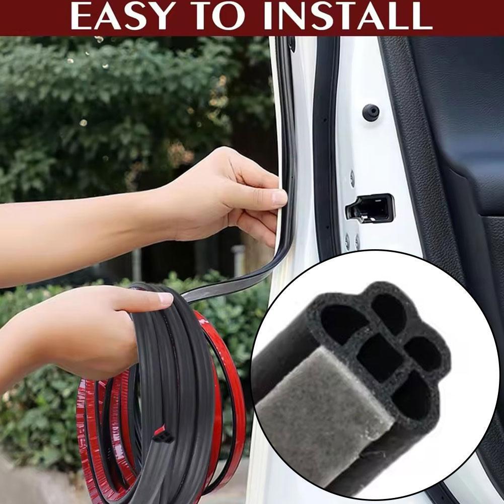 5m Car Door Seal Strip Auto Rubber Sealant 5holes B Type Noise Insulation Anti-Dust Soundproofing Car Sealing Strips Accessories