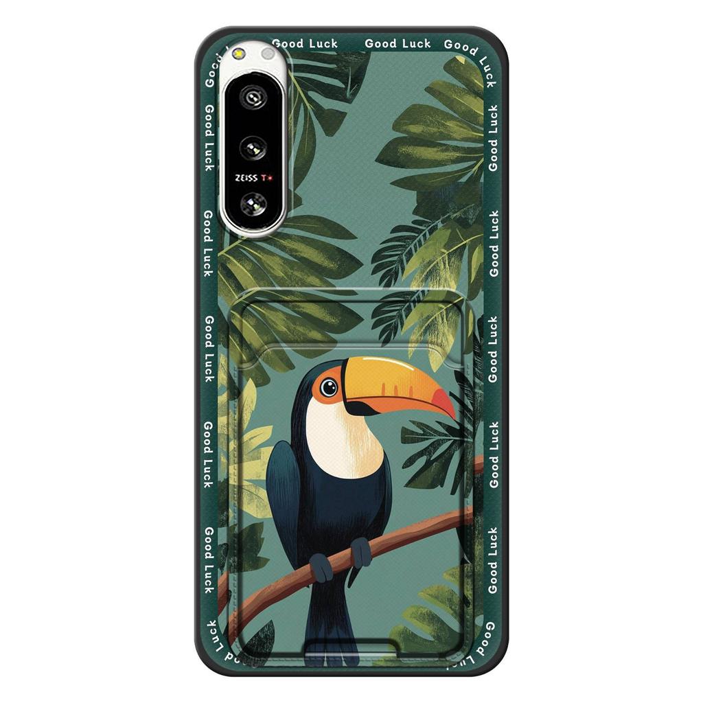 Anti-dust protective Phone Case For Sony Xperia5 IV Full wrap Back Cover Card slot Silicone Graffiti Durable Card bag