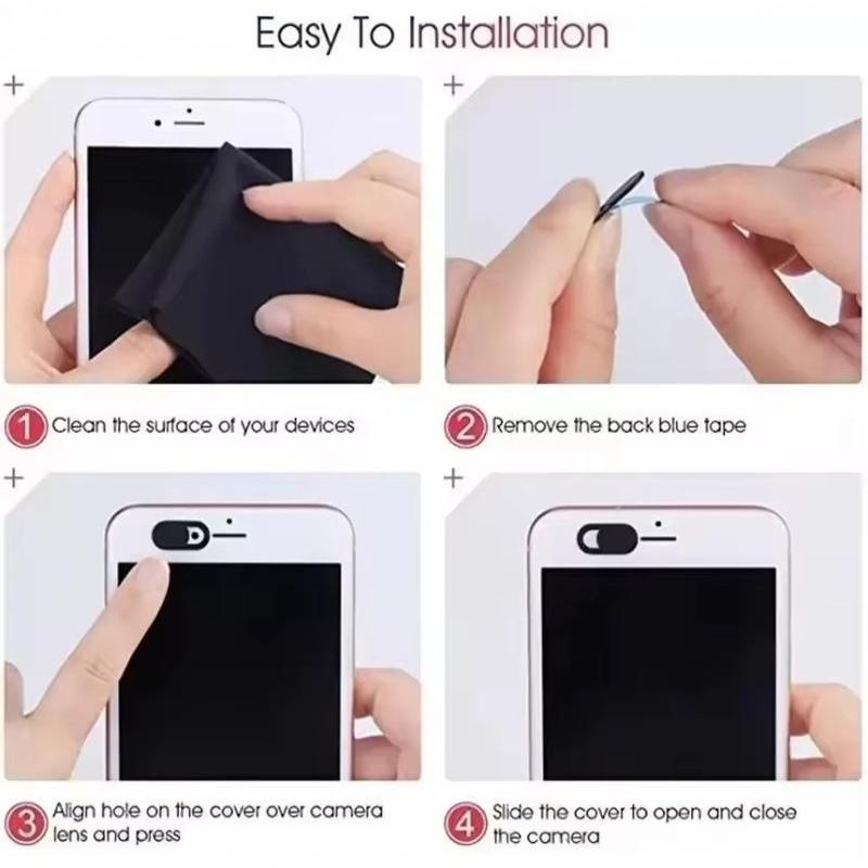 Reusable Webcam Privacy Cover No Residue Adhesive Slider Anti-Spy Camera Cover for Laptop Tablet Mobile Phone Business Travel