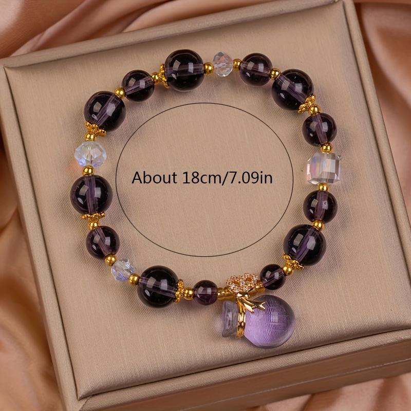 Fortune Bag Beaded Bracelet Pendant Lucky Fortune String Amethyst Female 1PC Fashion Jewlery Natural Stone Accessories