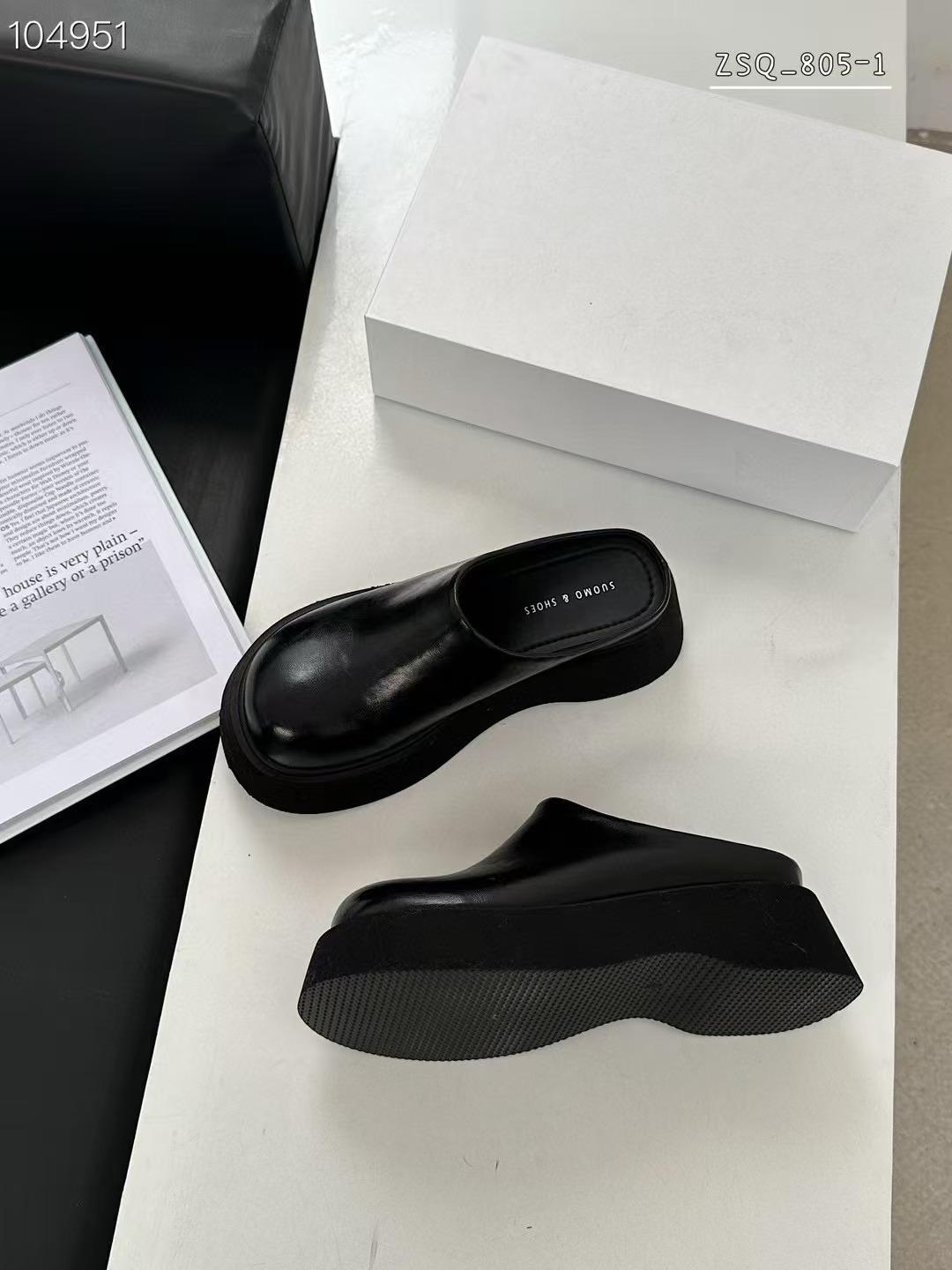 

[Aixiu Bingxin] Черные нескользящие тапочки с толстой подошвой для женской летней верхней одежды 2024 года, новые тапочки с полуподносом и сумкой 40 чёрный