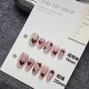 Design #1341 #1347 Handmade Red Heart Pink Manicure Set False Finger Nails Full Cover Artificial Press on Nails Tips Women