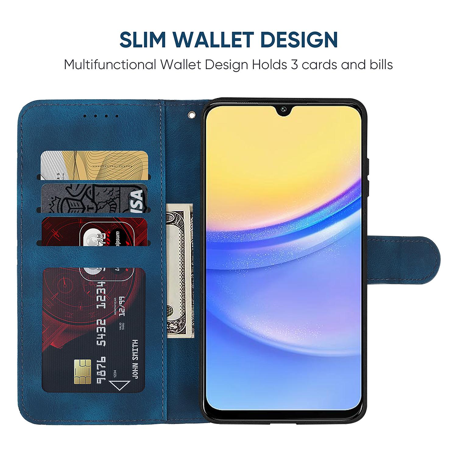 

For Samsung Galaxy A16 5G/A16 4G Stand Case Line Pattern Leather Phone Cover Purple