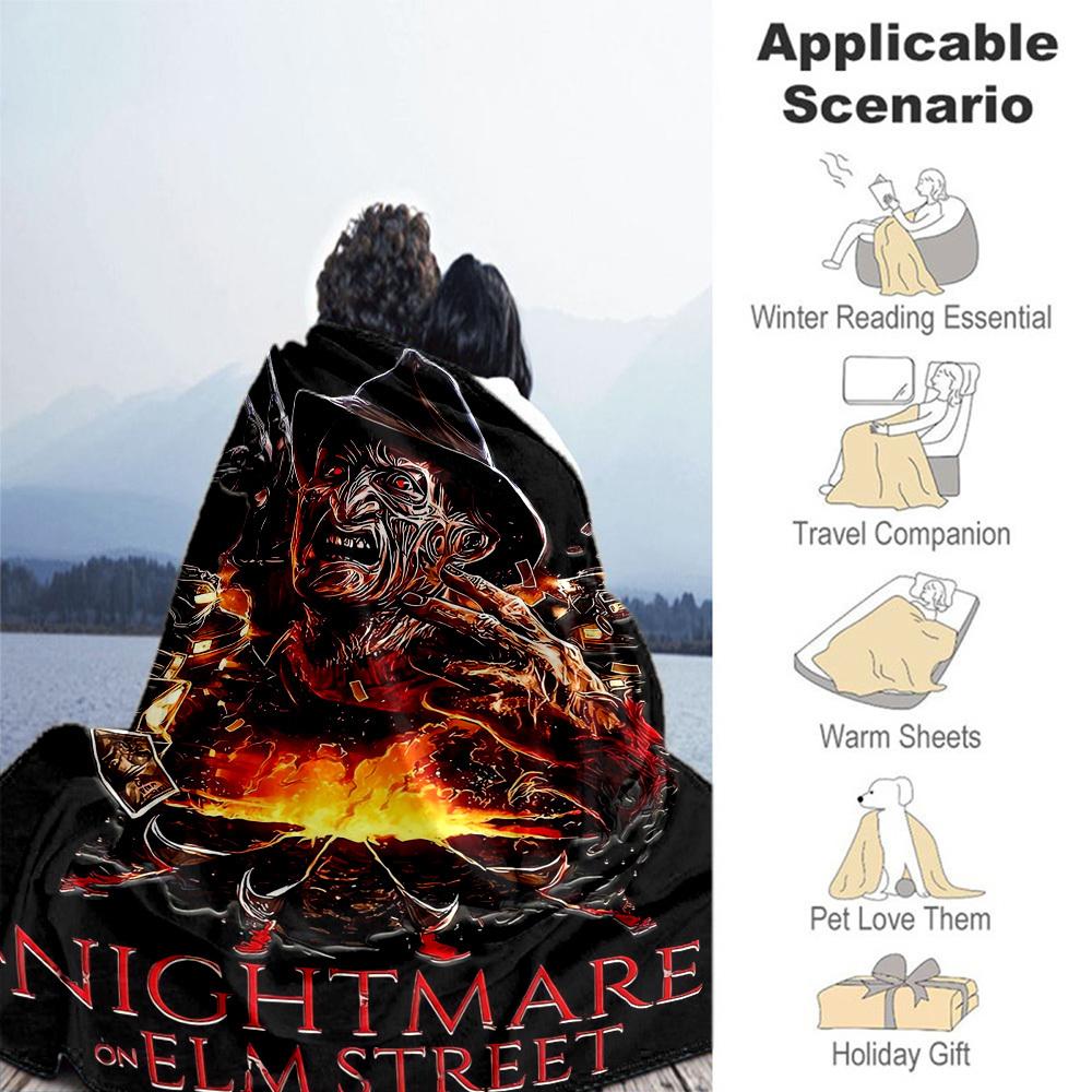 1pc Nightmare on Elm Street - Throw Blanket, Soft, Flannel Blankets, Living Room, All Seasons Use-102756