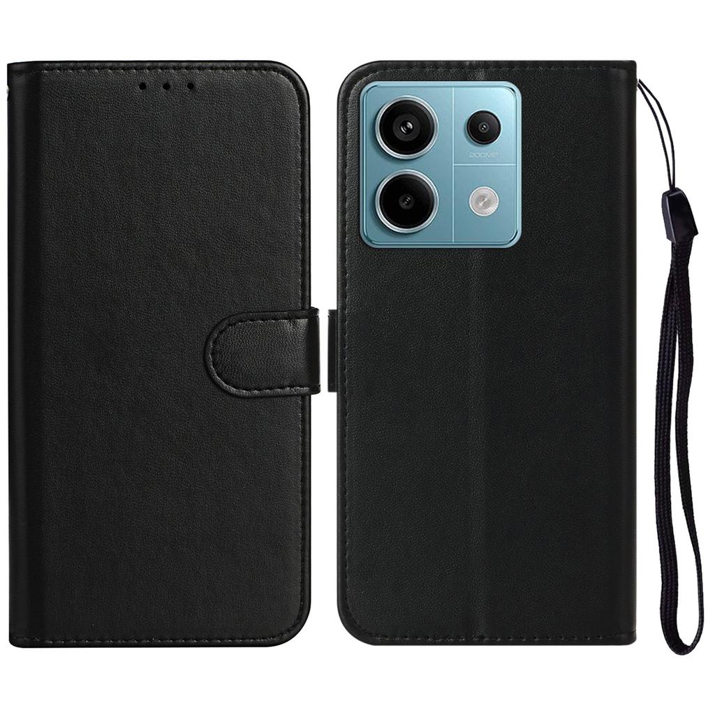 For Xiaomi Redmi Note 13 5G Case PU Leather Wallet Flip Phone Cover Solid Color