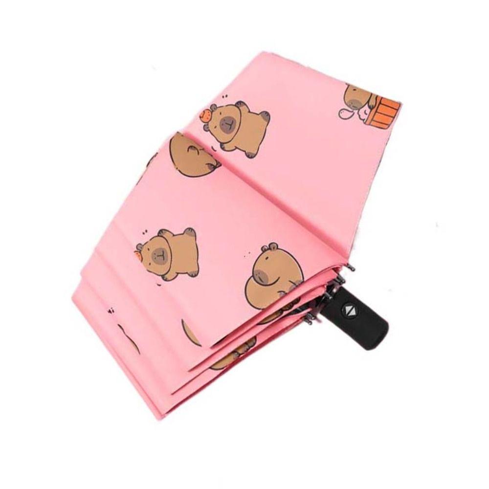 Sun Protection Capybara  Automatic Umbrella Animals Capybara  Anti-UV Umbrella  Students
