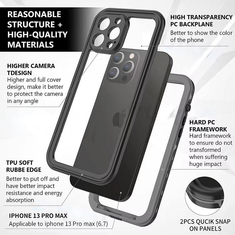 IP68 Waterproof Case For iPhone 17 16 14 11 15 Pro Max 13 12 Mini X XR Full Protection Heavy Duty Shockproof Covers 5