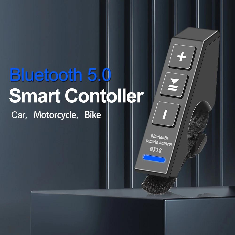 Bluetooth 5.0 Hands-free Calls Motorcycle Remote Controller Waterproof Bike Handlebar Media Control For Car Outdoor Sports