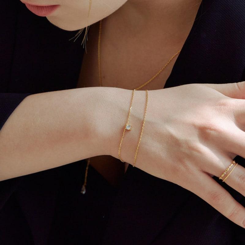 

Shertz Double Layered Cubic Point Bracelet (Silver925) Rose gold