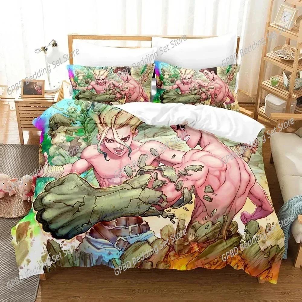 Luxury New 3D Print Dr.Stone Senku Bedding Set Boys Girls Twin Queen Size Duvet Cover Pillowcase Bed Adult Home Textileextile