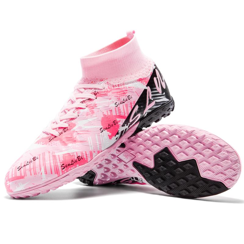 Men/kid's Football Boots Leather Soccer Shoe Rubber Soft Sole Short Nail Artificial Turf Youth Children Football Shoes Mens Football Shoes