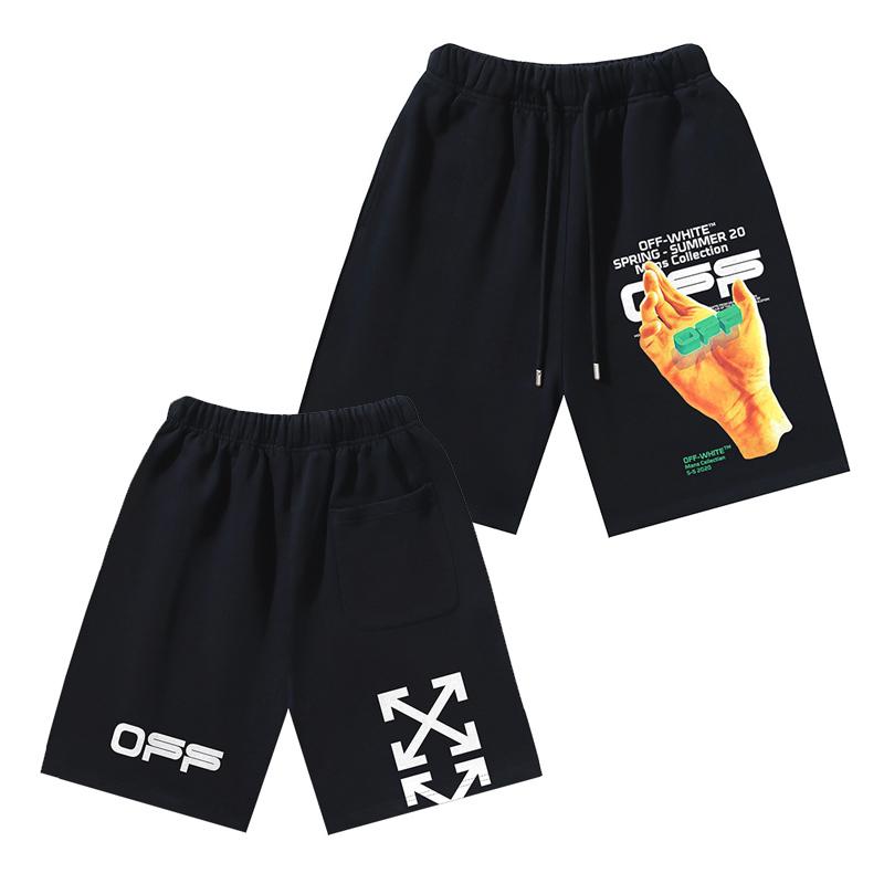 

1027 Off-White 2025 Spring/Summer New OW Palm Letter Pattern Men s and Women s Casual Loose Shorts XL чорний