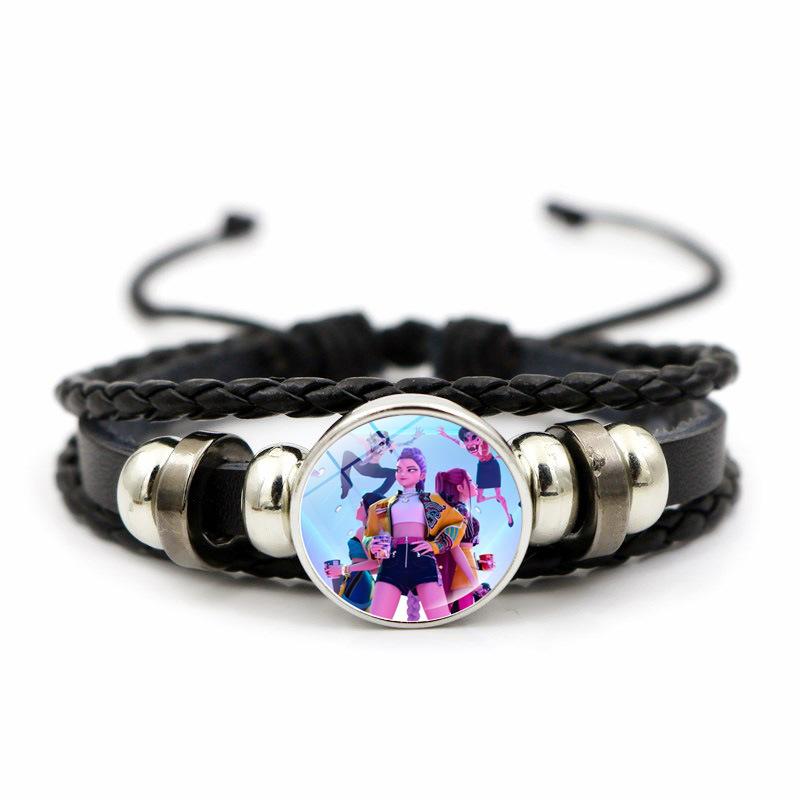 KPop Demon Hunter Bracelet Cartoon Anime Cosplay Bracelet Woven Rope Chain Pendant Fashion Accessories Girl Peripheral for Fans