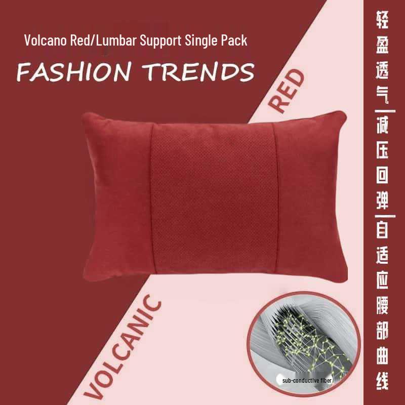 Adjustable Car Headrest & Lumbar Support - Breathable Suede, Perforated, Universal Neck Protection for Sedan Seats