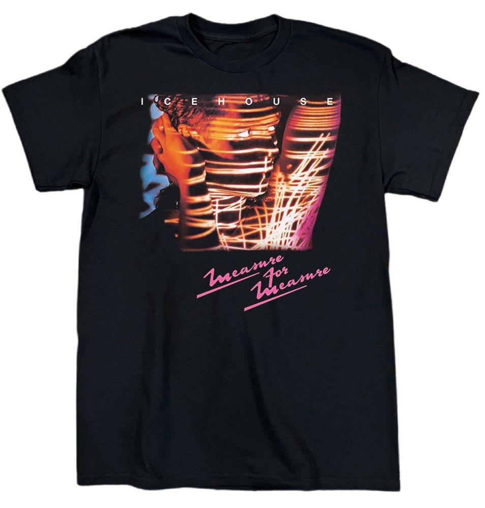 

SALE Vtg Icehouse Band Measure For Measure Cotton Black Full Size Unisex Shirt Unisex T-Shirt S