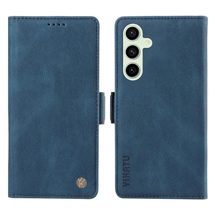 

YK-005 For Samsung Galaxy S24 FE Case Skin-Touch Wallet Leather Phone Cover - Blue