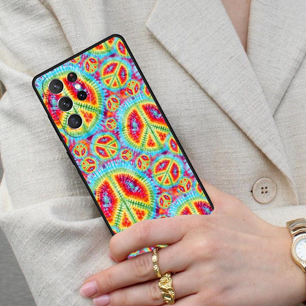 Hippie Daisy Tie-dye Flower Peace Cell Phone Case for Samsung Galaxy S26 Ultra S25 S24 S23 S22 S21 S20 Note10 Cover
