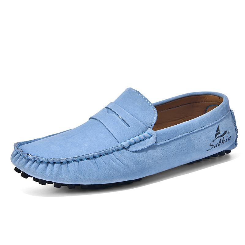 Fashion Suede Leather Mens Handmade Loafers Male Casual Driving Flats Slip-on Shoes Handmade Comfy Moccasins Leisure Walk Business Shoes