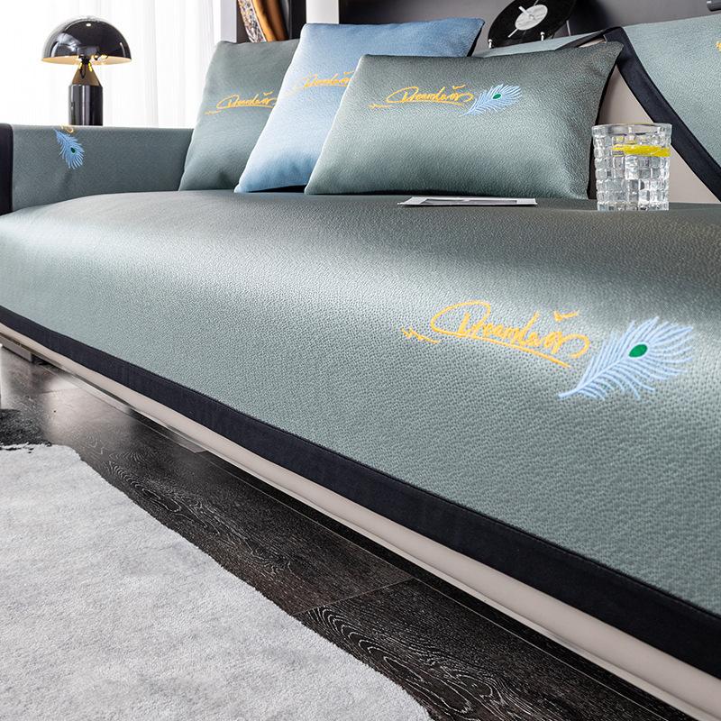 

Ледяное шелковое полотенце для дивана, летняя подушка, легкая, роскошная, крутая, дышащая, кожаная, чехол для дивана, новая утолщенная подушка для дивана 90*180cm