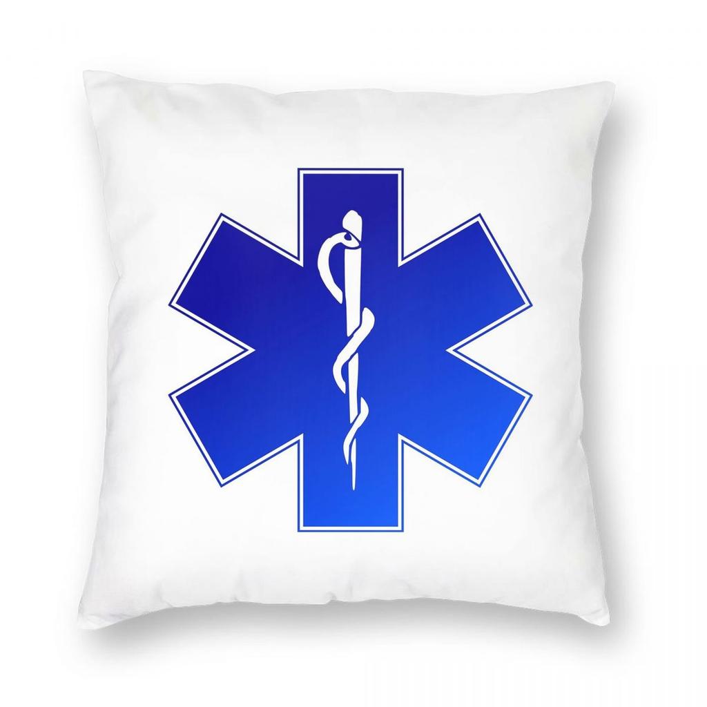 Emt Star Of Life Emergency Medical  Square Pillowcase Pillow Cover Cushion Throw Pillow for Home Sofa Living Room