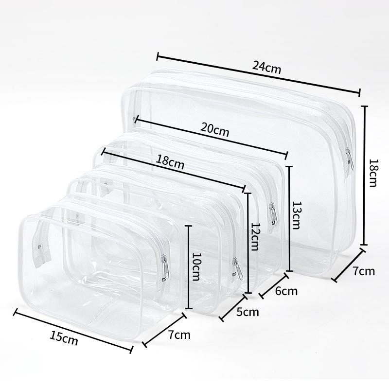 PVC Large-Capacity Waterproof Transparent Toiletry Bag Set with Custom Logo