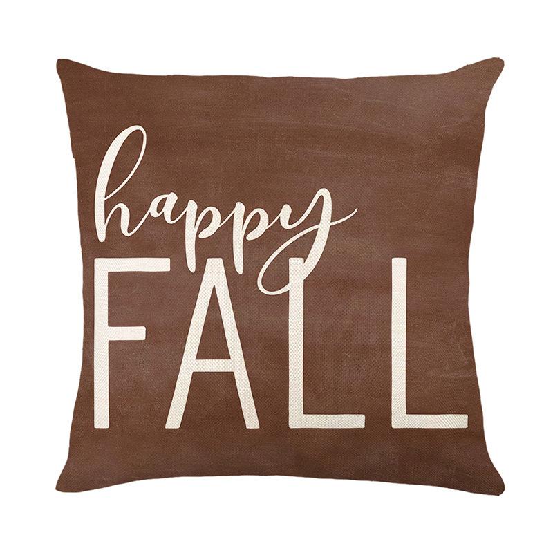 Pumpkin Pillow Cover Autumn Harvest Series Letter Linen Printed Cushion Cover Sofa Pillow