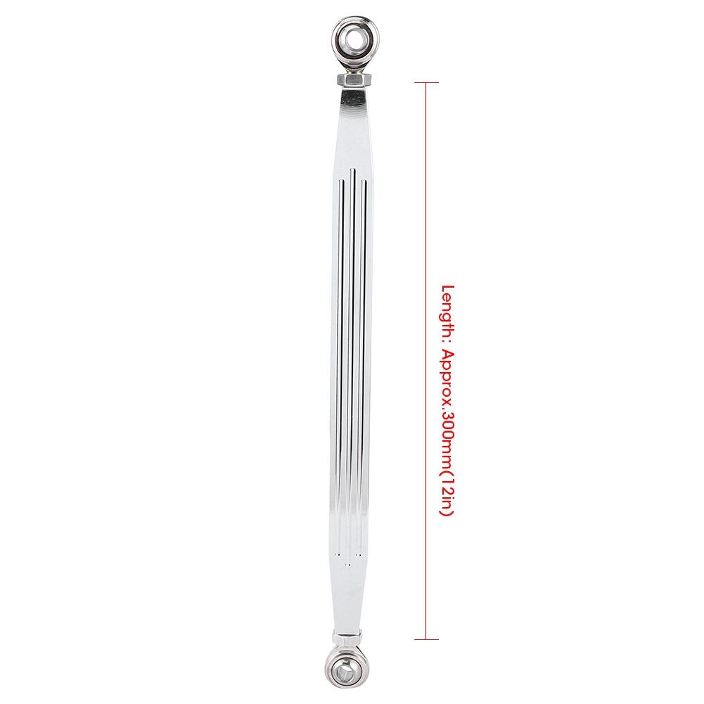 300mm 12in Stripe Long Type Gear Shift Arm Lever Linkage Link Rod Silver