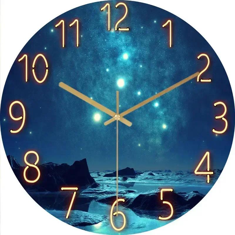 30cm glass living room wall clock quartz clock wall watch modern simple silent clock, fashionable