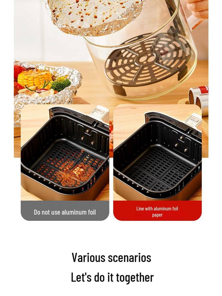 Thickened Food-Grade Aluminum Foil for Air Fryer, Oven, Grill, Baking Potatoes, Corn, and Cakes