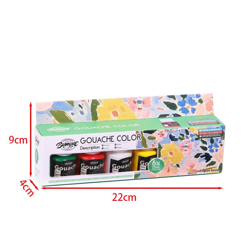 25ml 6-Color Paint Set: Gouache, Watercolor, Acrylic & Oil for Ceramic & Glass